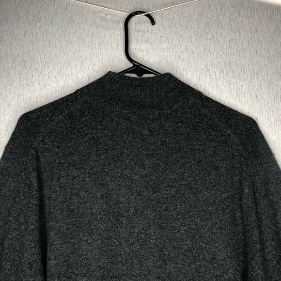 The Cashmere Project Sweater Men's M 1/4 Zip Mock Neck Dark Gray 100% Cashmere - Picture 9 of 13